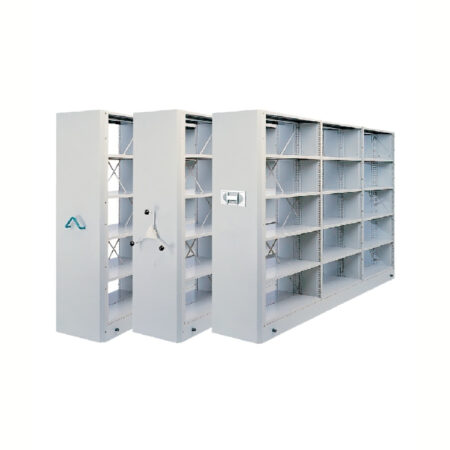 Sliding archival shelves