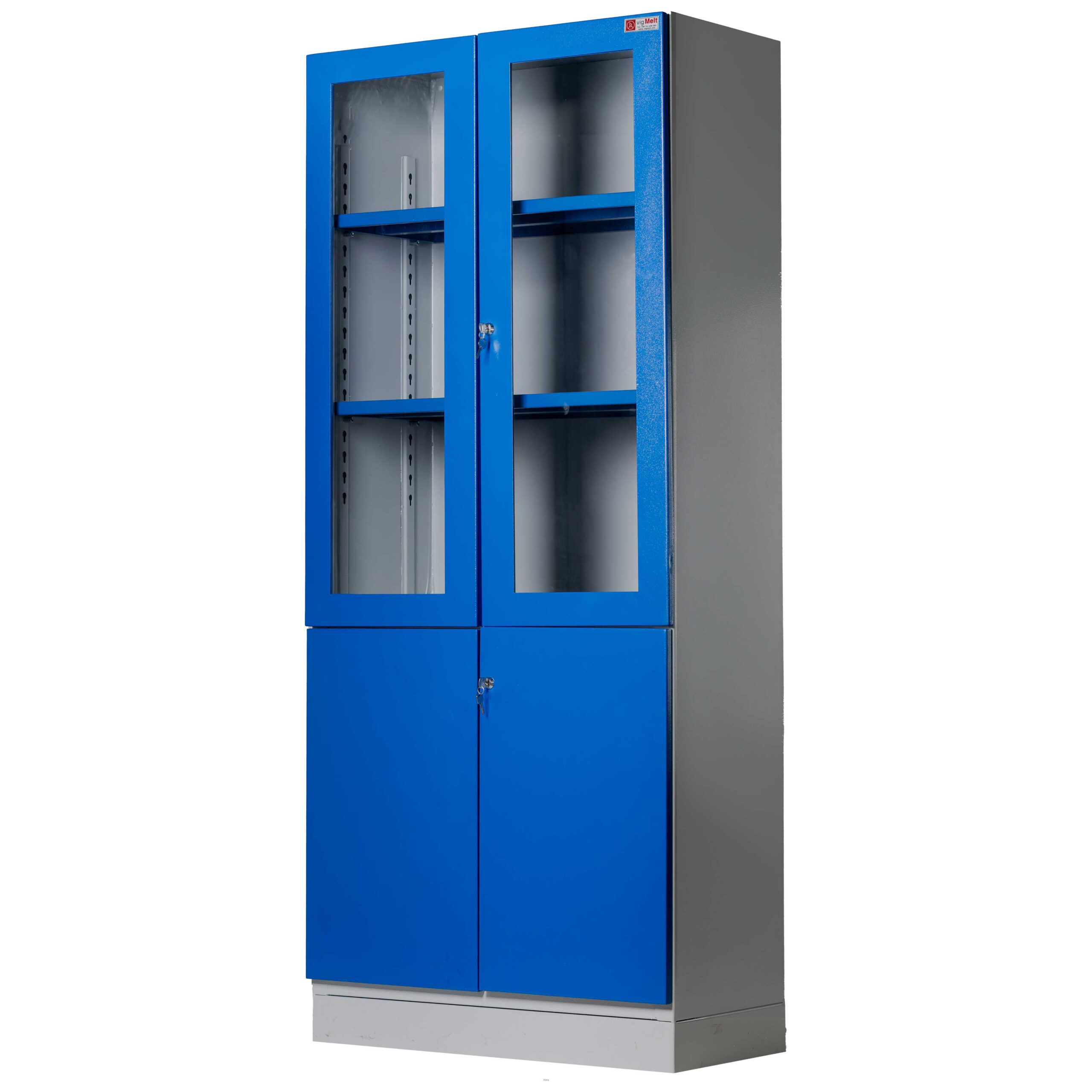 Showcase with glass doors