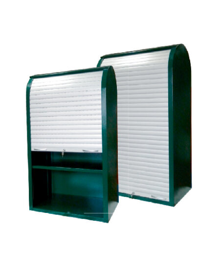 Metal boxes with roller doors